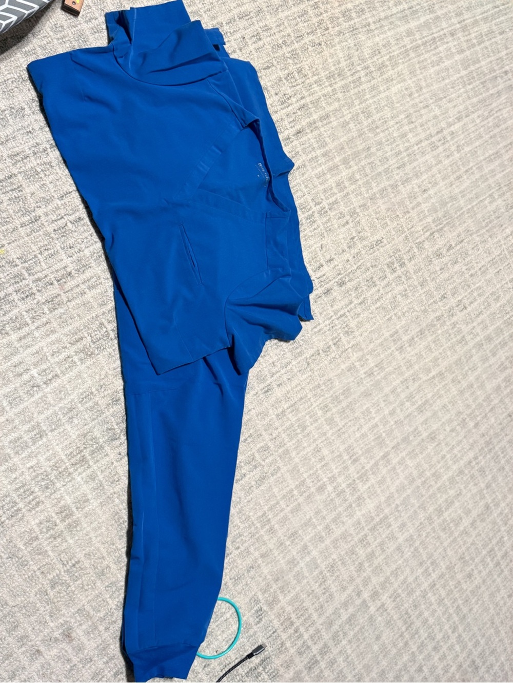Mandala maternity scrub set in a vibrant royal blue 💙